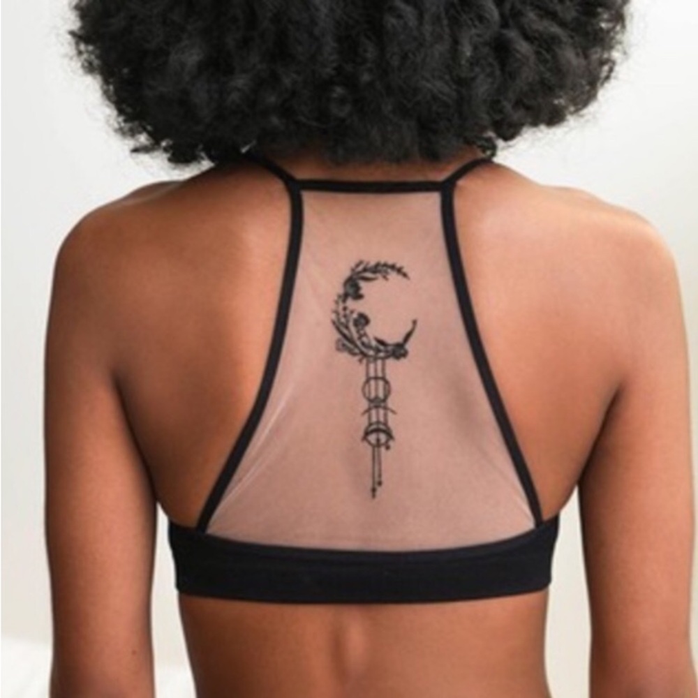 Crescent Moon Dream Catcher Tattoo Mesh Bralette